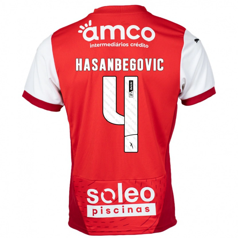 Danxen Barn Melisa Hasanbegović #4 Rød Hvit Hjemmetrøye Drakt Trøye 2024/25 Skjorter T-Skjorte