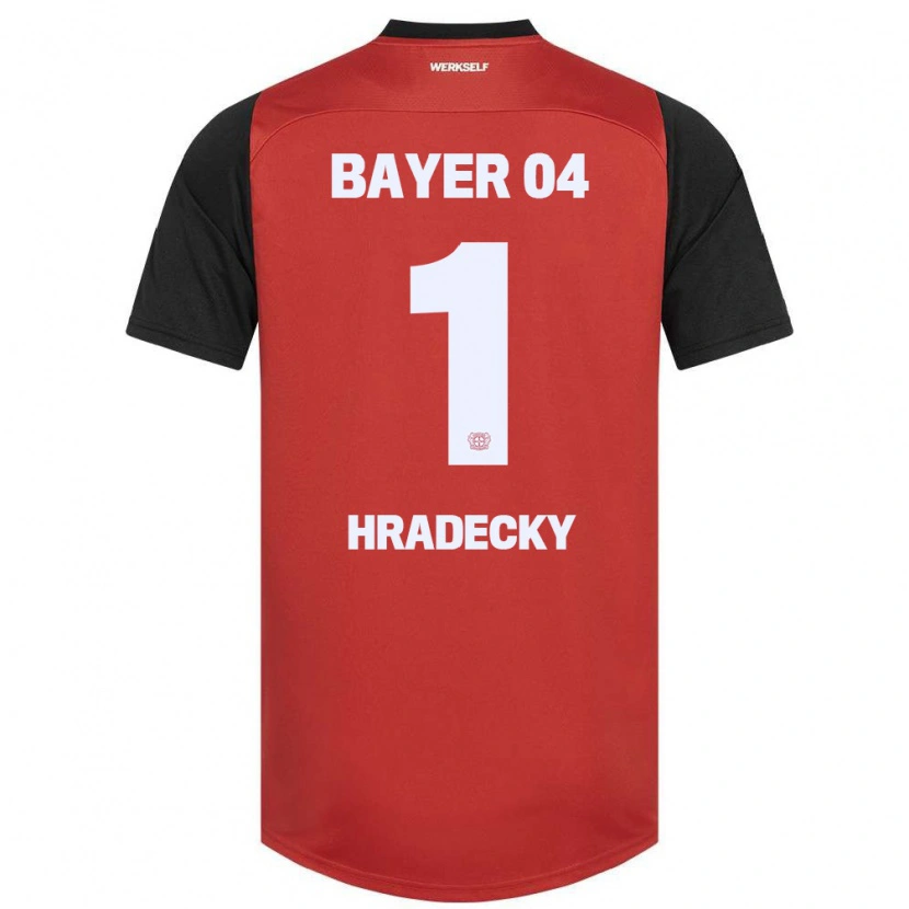 Danxen Barn Lukas Hradecky #1 Rød Svart Hjemmetrøye Drakt Trøye 2024/25 Skjorter T-Skjorte