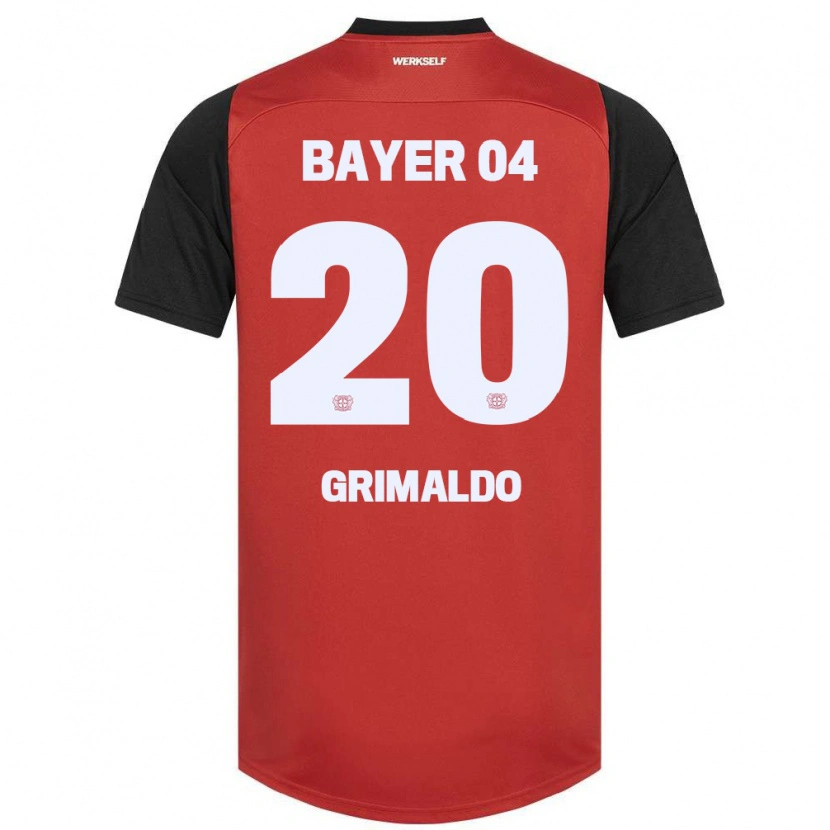 Danxen Barn Alejandro Grimaldo #20 Rød Svart Hjemmetrøye Drakt Trøye 2024/25 Skjorter T-Skjorte