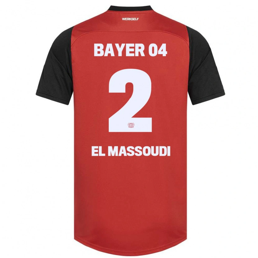 Danxen Barn Nassim El Massoudi #2 Rød Svart Hjemmetrøye Drakt Trøye 2024/25 Skjorter T-Skjorte