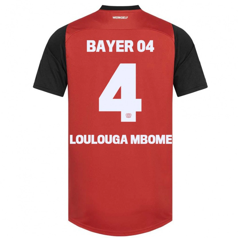 Danxen Barn Adrien Loulouga Mbome #4 Rød Svart Hjemmetrøye Drakt Trøye 2024/25 Skjorter T-Skjorte