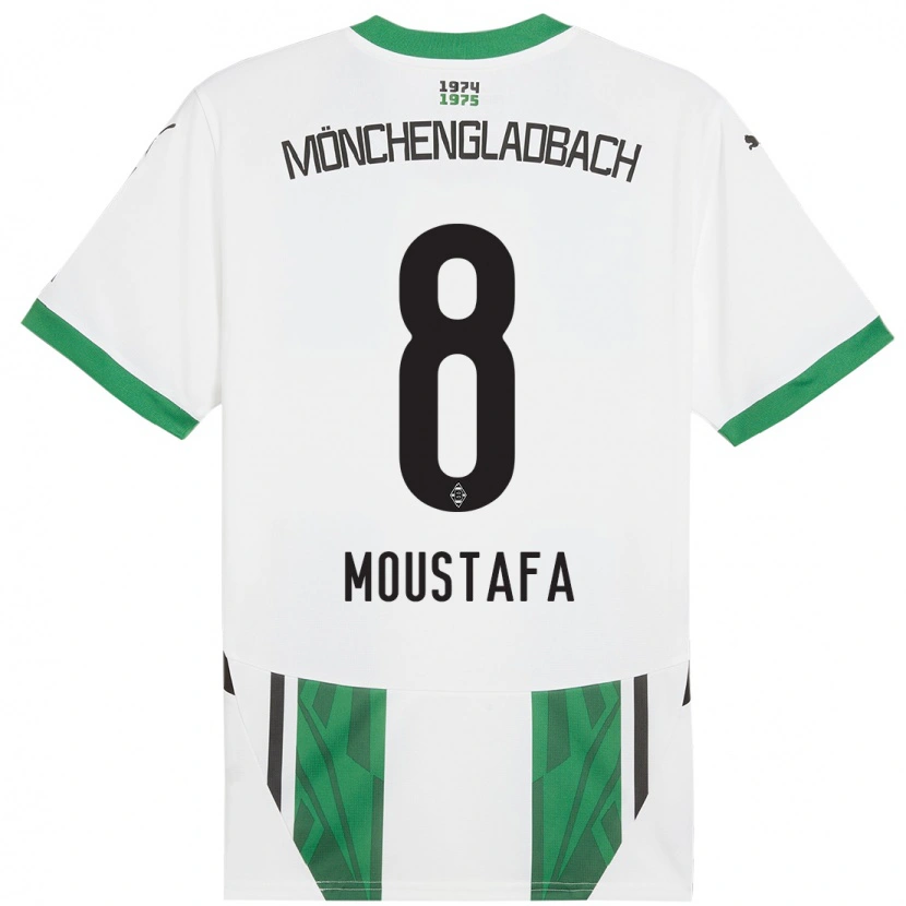 Danxen Barn Moustafa Moustafa #8 Hvit Grønn Hjemmetrøye Drakt Trøye 2024/25 Skjorter T-Skjorte