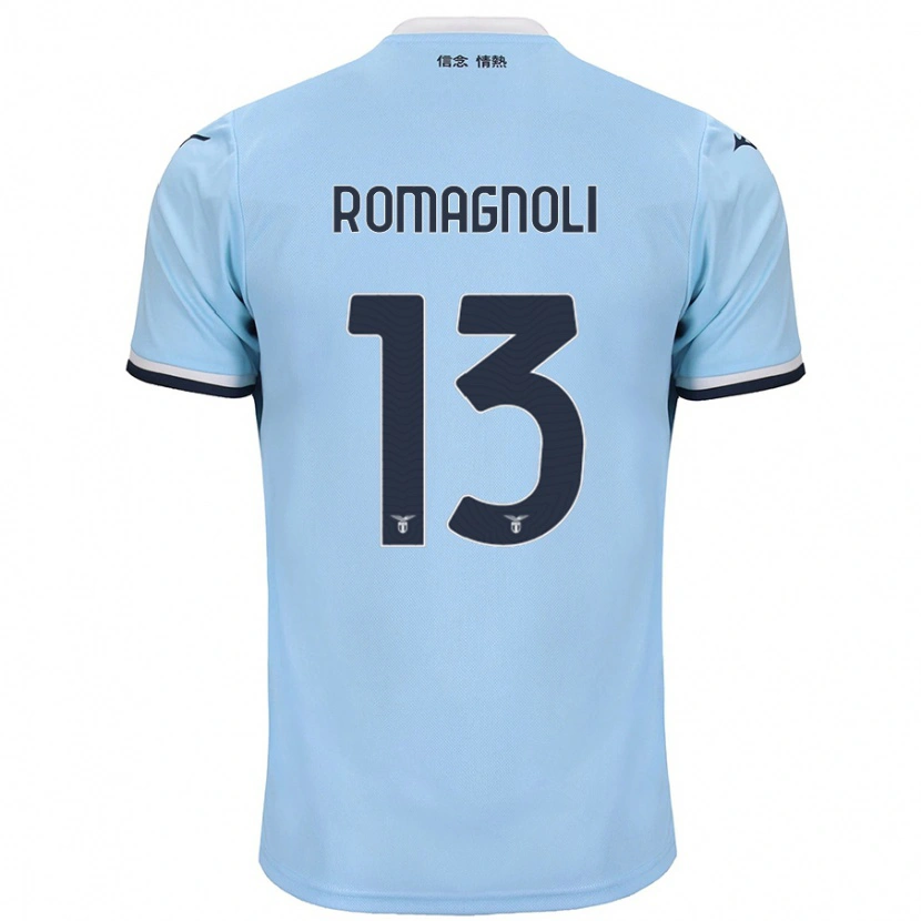 Danxen Barn Alessio Romagnoli #13 Blå Hjemmetrøye Drakt Trøye 2024/25 Skjorter T-Skjorte
