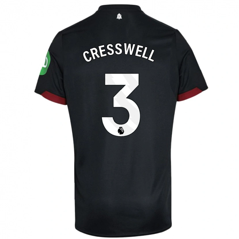 Danxen Barn Aaron Cresswell #3 Svart Hvit Bortetrøye Drakt Trøye 2024/25 Skjorter T-Skjorte