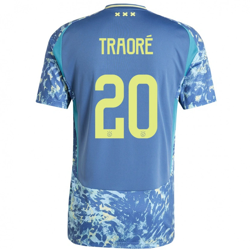 Danxen Barn Bertrand Traoré #20 Grå Blå Gul Bortetrøye Drakt Trøye 2024/25 Skjorter T-Skjorte