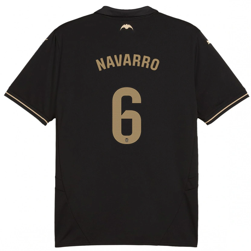Danxen Barn Javi Navarro #6 Svart Bortetrøye Drakt Trøye 2024/25 Skjorter T-Skjorte