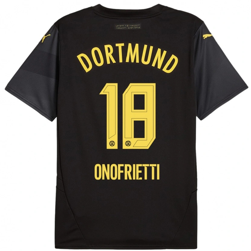Danxen Barn Vincenzo Onofrietti #18 Svart Gul Bortetrøye Drakt Trøye 2024/25 Skjorter T-Skjorte
