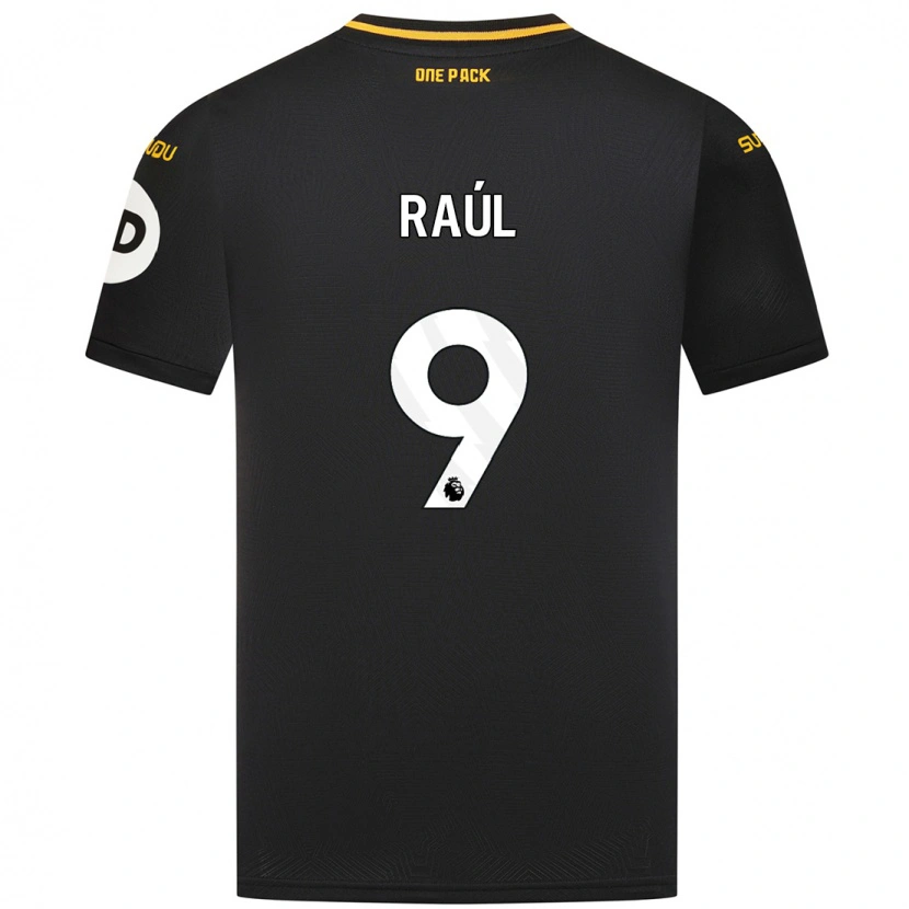 Danxen Barn Raul Jimenez #9 Svart Bortetrøye Drakt Trøye 2024/25 Skjorter T-Skjorte