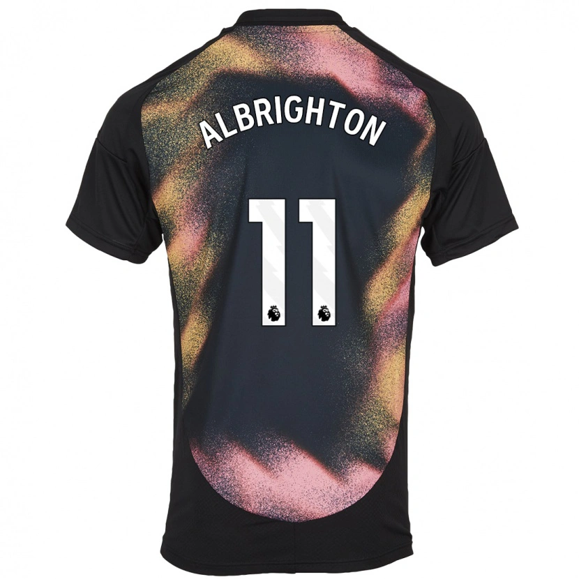 Danxen Barn Marc Albrighton #11 Svart Hvit Bortetrøye Drakt Trøye 2024/25 Skjorter T-Skjorte