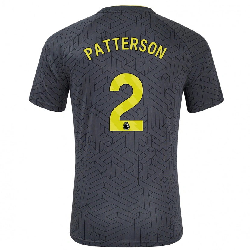 Danxen Barn Nathan Patterson #2 Svart Gul Bortetrøye Drakt Trøye 2024/25 Skjorter T-Skjorte