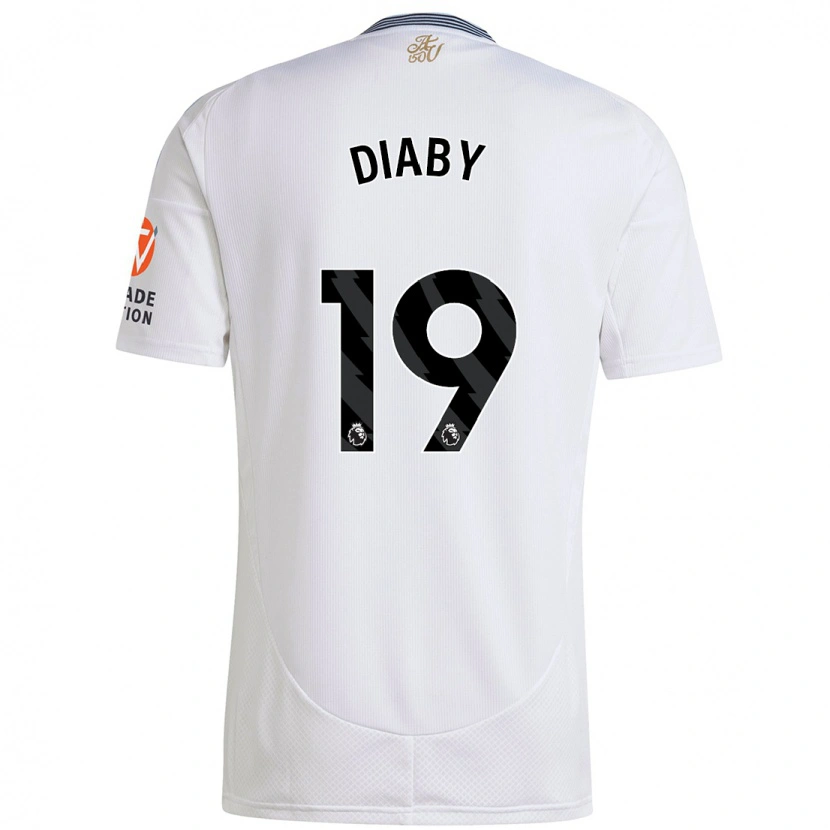 Danxen Barn Moussa Diaby #19 Hvit Bortetrøye Drakt Trøye 2024/25 Skjorter T-Skjorte