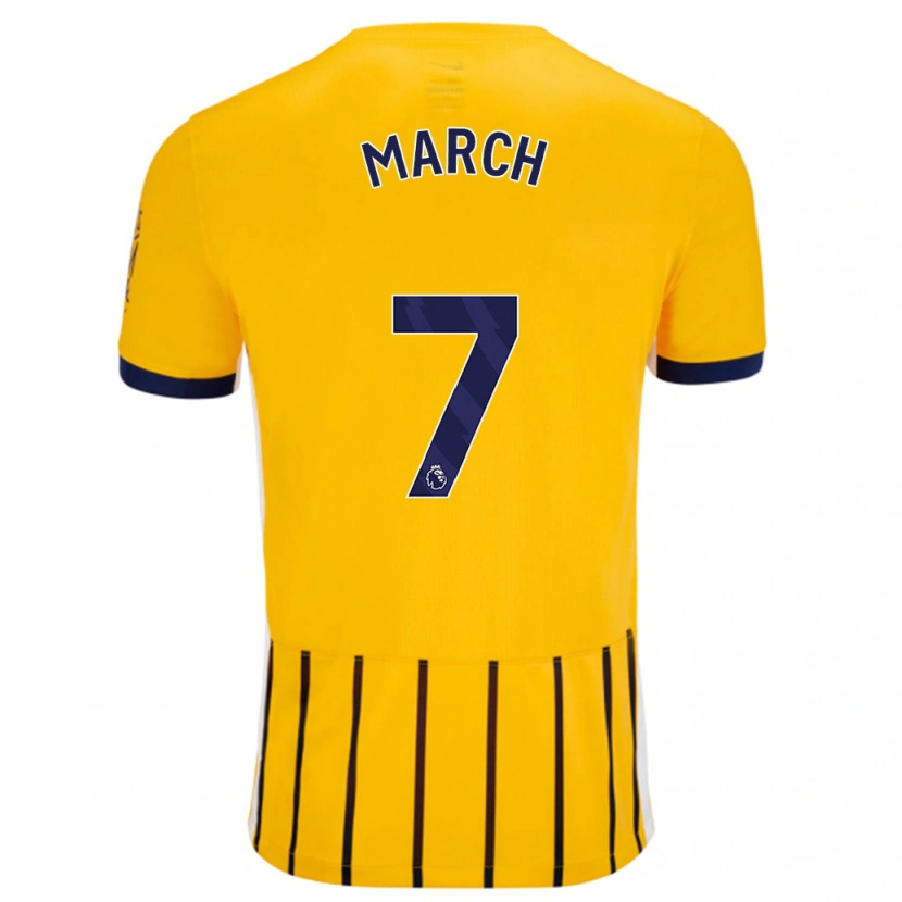 Danxen Barn Solly March #7 Gullblå Nålestriper Bortetrøye Drakt Trøye 2024/25 Skjorter T-Skjorte