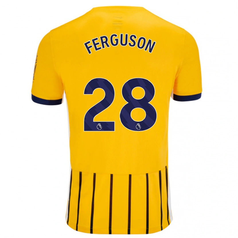 Danxen Barn Evan Ferguson #28 Gullblå Nålestriper Bortetrøye Drakt Trøye 2024/25 Skjorter T-Skjorte