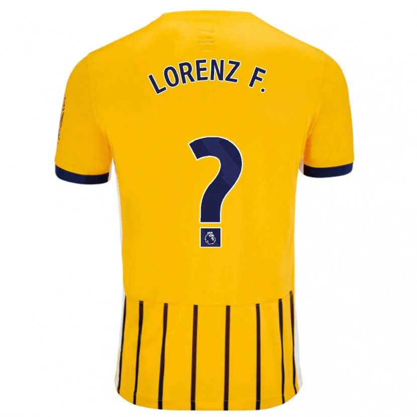 Danxen Barn Lorenz Ferdinand #0 Gullblå Nålestriper Bortetrøye Drakt Trøye 2024/25 Skjorter T-Skjorte