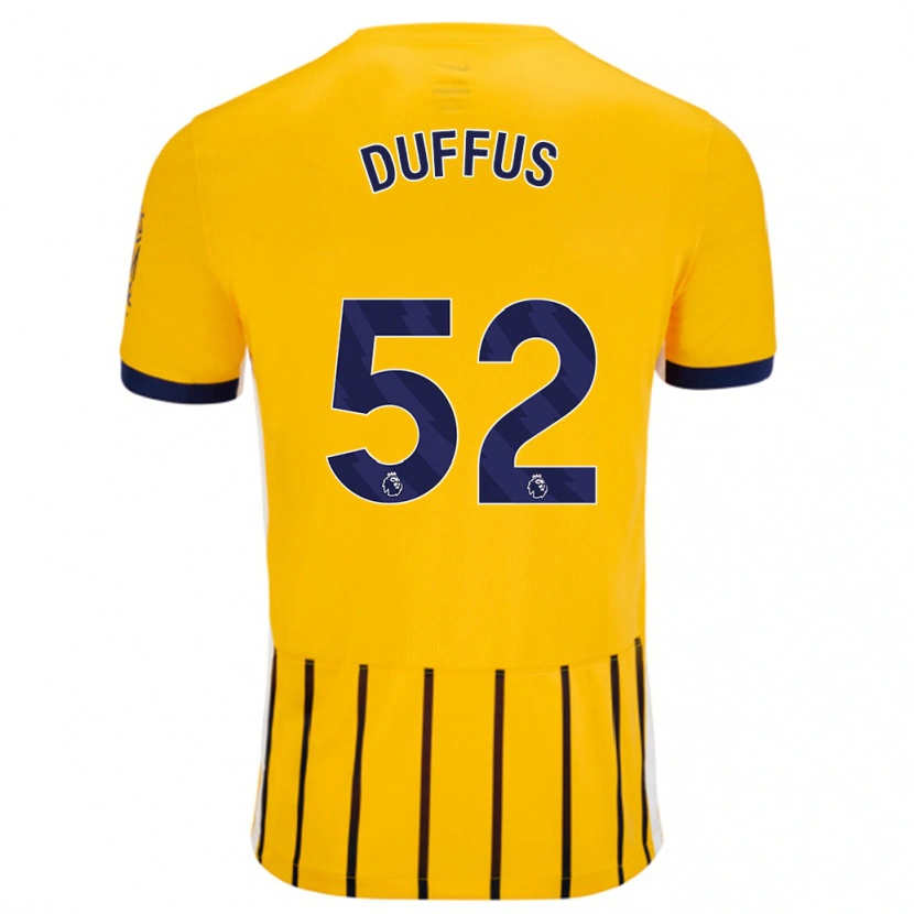 Danxen Barn Josh Duffus #52 Gullblå Nålestriper Bortetrøye Drakt Trøye 2024/25 Skjorter T-Skjorte