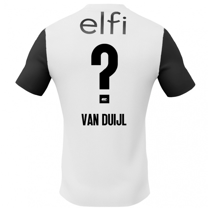 Danxen Barn Billy Van Duijl #0 Hvit Svart Bortetrøye Drakt Trøye 2024/25 Skjorter T-Skjorte