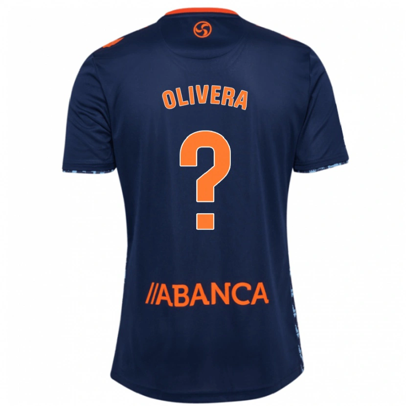 Danxen Barn Nacho Olivera #0 Marineblå Bortetrøye Drakt Trøye 2024/25 Skjorter T-Skjorte