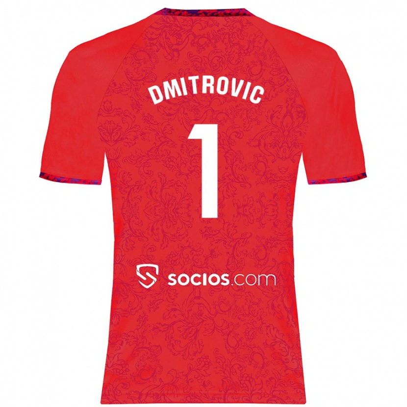 Danxen Barn Marko Dmitrović #1 Rød Bortetrøye Drakt Trøye 2024/25 Skjorter T-Skjorte