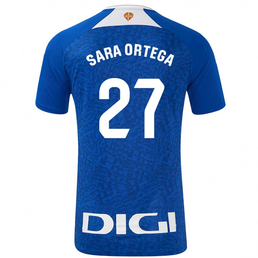 Danxen Barn Sara Ortega Ruiz #27 Kongeblå Bortetrøye Drakt Trøye 2024/25 Skjorter T-Skjorte