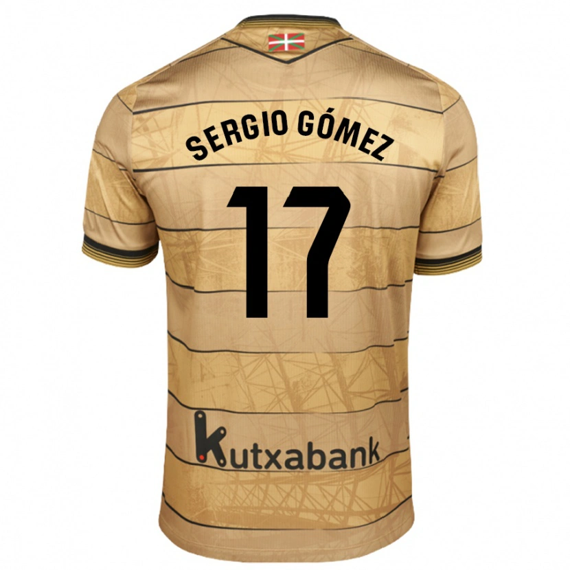 Danxen Barn Sergio Gómez #17 Brun Bortetrøye Drakt Trøye 2024/25 Skjorter T-Skjorte