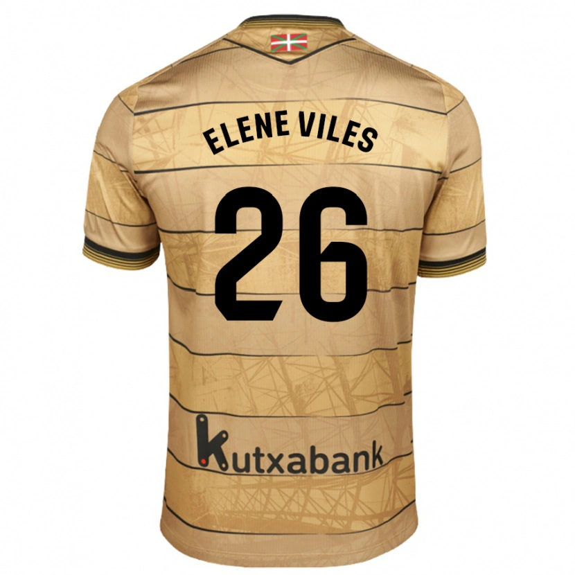 Danxen Barn Elene Viles Odriozola #26 Brun Bortetrøye Drakt Trøye 2024/25 Skjorter T-Skjorte