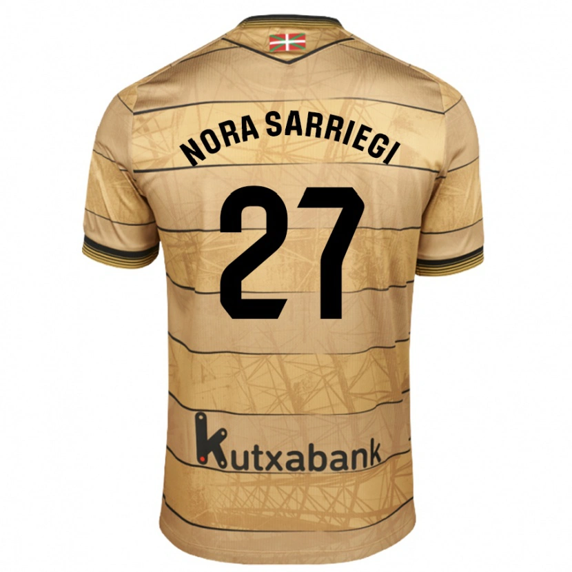 Danxen Barn Nora Sarriegi Galdos #27 Brun Bortetrøye Drakt Trøye 2024/25 Skjorter T-Skjorte