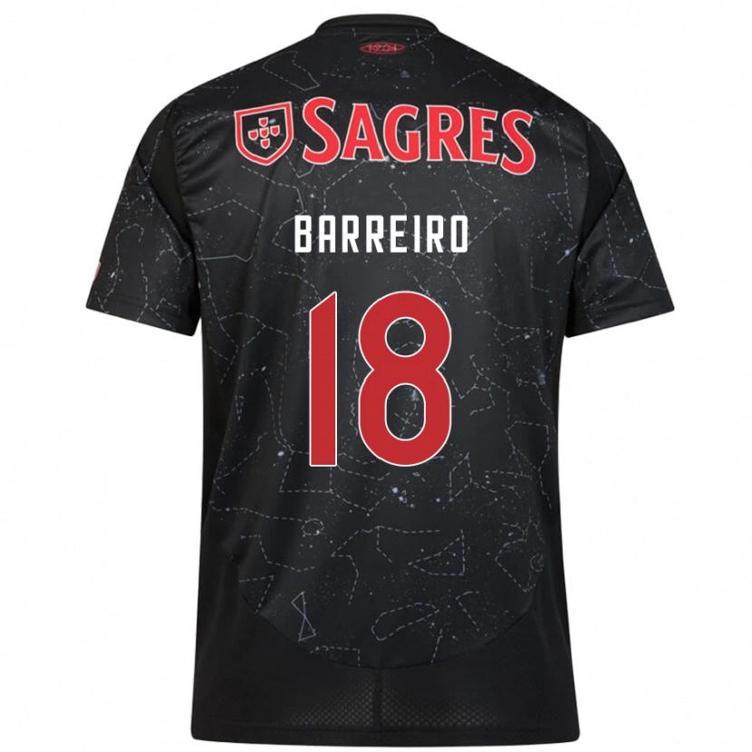Danxen Barn Leandro Barreiro #18 Svart Rød Bortetrøye Drakt Trøye 2024/25 Skjorter T-Skjorte