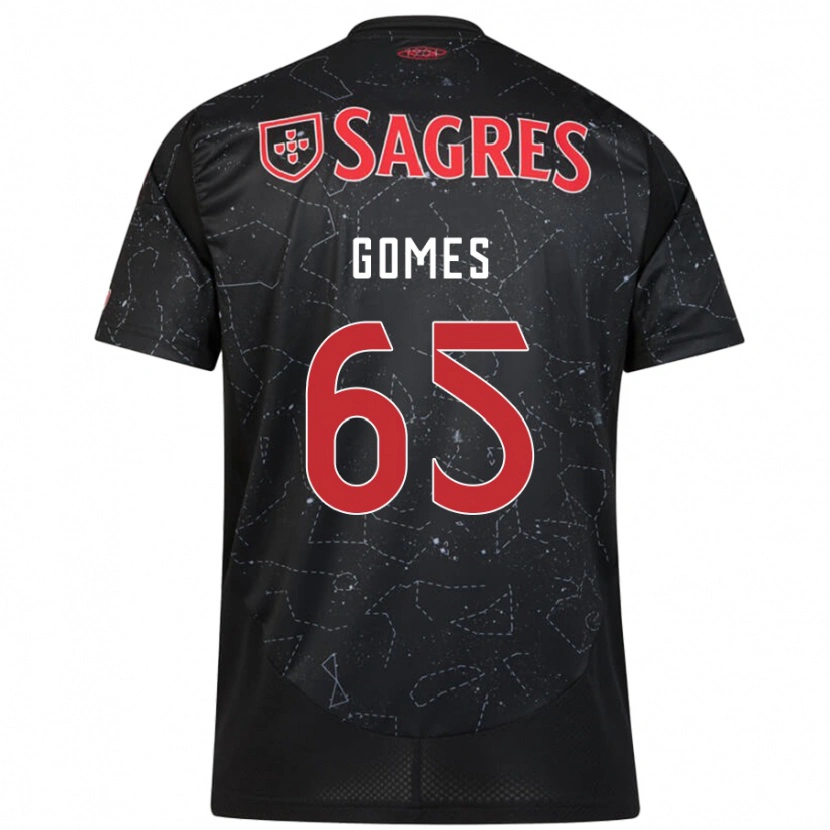 Danxen Barn André Gomes #65 Svart Rød Bortetrøye Drakt Trøye 2024/25 Skjorter T-Skjorte