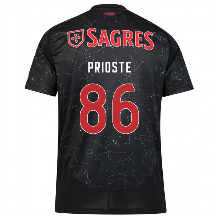 Danxen Barn Diogo Prioste #86 Svart Rød Bortetrøye Drakt Trøye 2024/25 Skjorter T-Skjorte