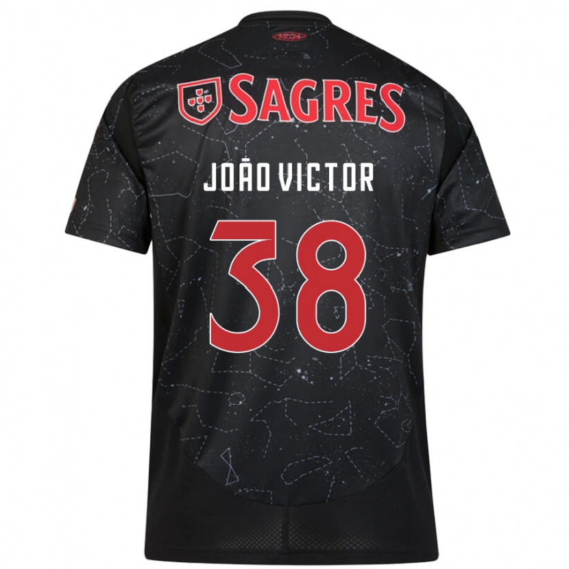 Danxen Barn João Victor #38 Svart Rød Bortetrøye Drakt Trøye 2024/25 Skjorter T-Skjorte