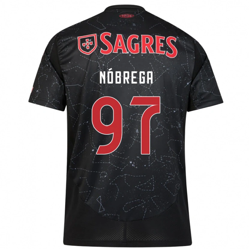 Danxen Barn Ricardo Nóbrega #97 Svart Rød Bortetrøye Drakt Trøye 2024/25 Skjorter T-Skjorte