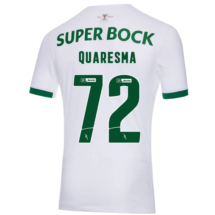 Danxen Barn Eduardo Quaresma #72 Hvit Grønn Bortetrøye Drakt Trøye 2024/25 Skjorter T-Skjorte