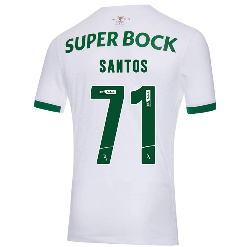 Danxen Barn Denilson Santos #71 Hvit Grønn Bortetrøye Drakt Trøye 2024/25 Skjorter T-Skjorte