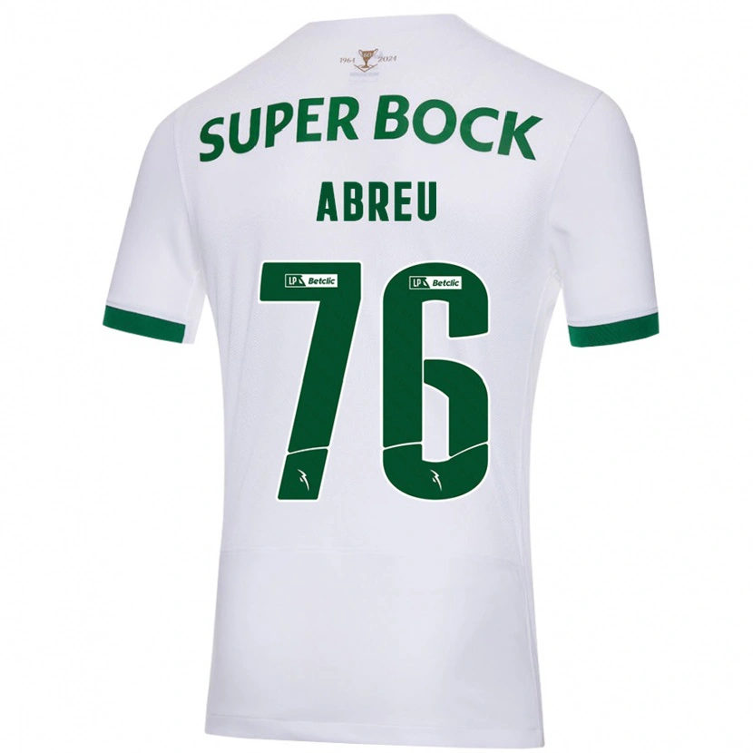 Danxen Barn Diogo Abreu #76 Hvit Grønn Bortetrøye Drakt Trøye 2024/25 Skjorter T-Skjorte