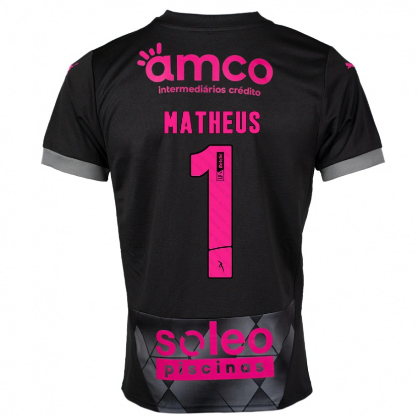 Danxen Barn Matheus #1 Svart Rosa Bortetrøye Drakt Trøye 2024/25 Skjorter T-Skjorte