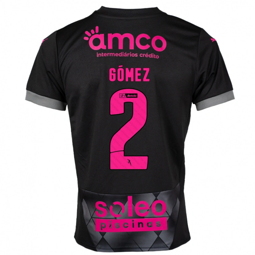 Danxen Barn Víctor Gómez #2 Svart Rosa Bortetrøye Drakt Trøye 2024/25 Skjorter T-Skjorte