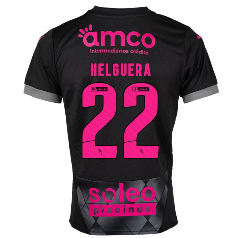 Danxen Barn Thiago Helguera #22 Svart Rosa Bortetrøye Drakt Trøye 2024/25 Skjorter T-Skjorte