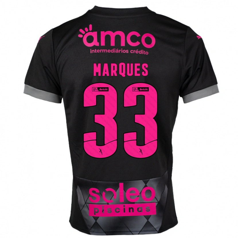 Danxen Barn João Marques #33 Svart Rosa Bortetrøye Drakt Trøye 2024/25 Skjorter T-Skjorte
