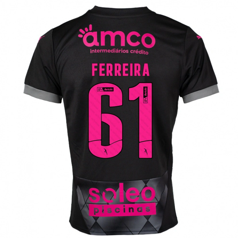 Danxen Barn Tiago Ferreira #61 Svart Rosa Bortetrøye Drakt Trøye 2024/25 Skjorter T-Skjorte