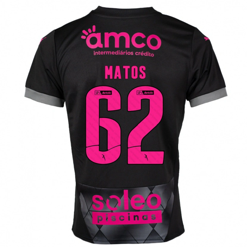 Danxen Barn Nuno Matos #62 Svart Rosa Bortetrøye Drakt Trøye 2024/25 Skjorter T-Skjorte