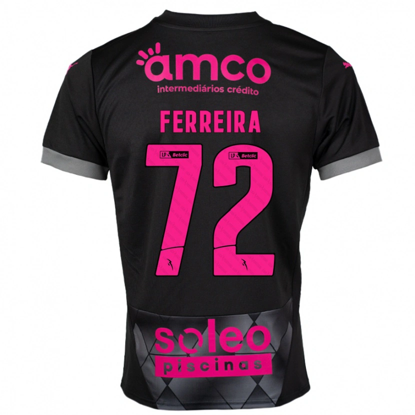 Danxen Barn André Ferreira #72 Svart Rosa Bortetrøye Drakt Trøye 2024/25 Skjorter T-Skjorte