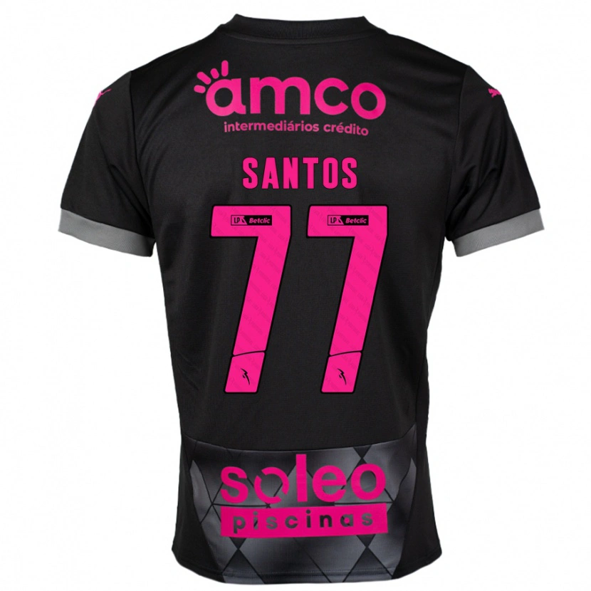 Danxen Barn Edu Santos #77 Svart Rosa Bortetrøye Drakt Trøye 2024/25 Skjorter T-Skjorte