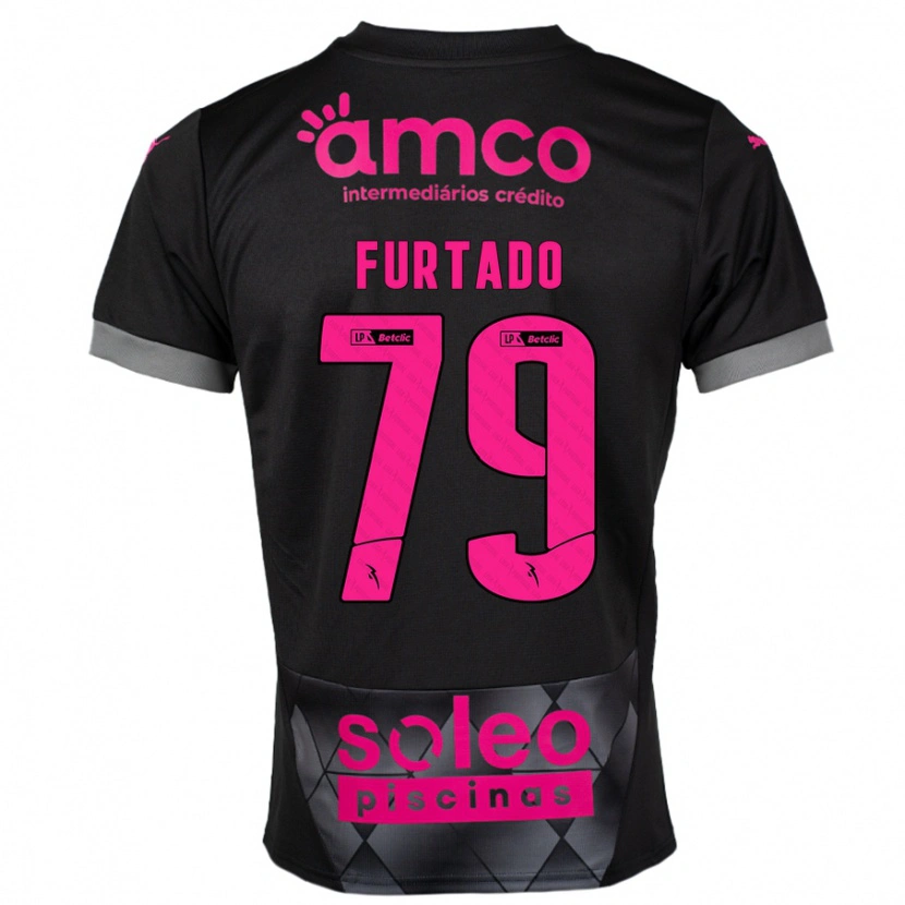 Danxen Barn Rúben Furtado #79 Svart Rosa Bortetrøye Drakt Trøye 2024/25 Skjorter T-Skjorte