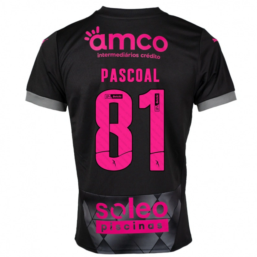 Danxen Barn Fodé Pascoal #81 Svart Rosa Bortetrøye Drakt Trøye 2024/25 Skjorter T-Skjorte