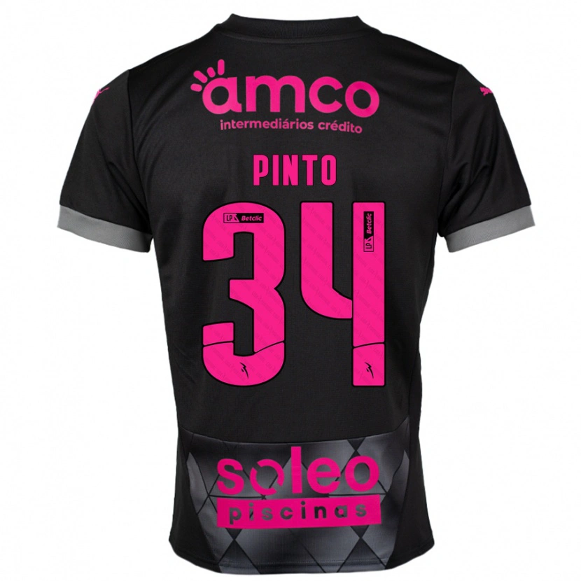 Danxen Barn Ana Pinto #34 Svart Rosa Bortetrøye Drakt Trøye 2024/25 Skjorter T-Skjorte