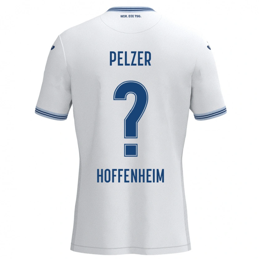 Danxen Barn Gianluca Pelzer #0 Hvit Blå Bortetrøye Drakt Trøye 2024/25 Skjorter T-Skjorte