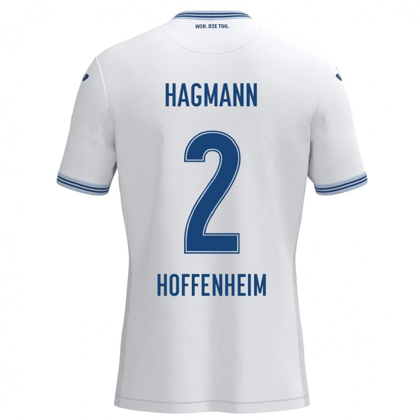Danxen Barn Felix Hagmann #2 Hvit Blå Bortetrøye Drakt Trøye 2024/25 Skjorter T-Skjorte