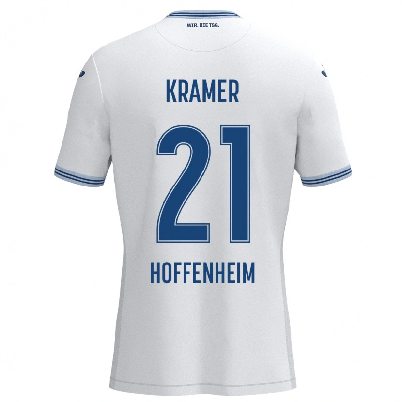 Danxen Barn Emil Kramer #21 Hvit Blå Bortetrøye Drakt Trøye 2024/25 Skjorter T-Skjorte