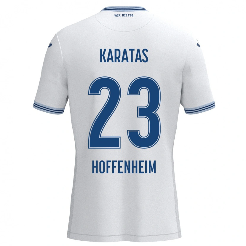 Danxen Barn Can Karatas #23 Hvit Blå Bortetrøye Drakt Trøye 2024/25 Skjorter T-Skjorte