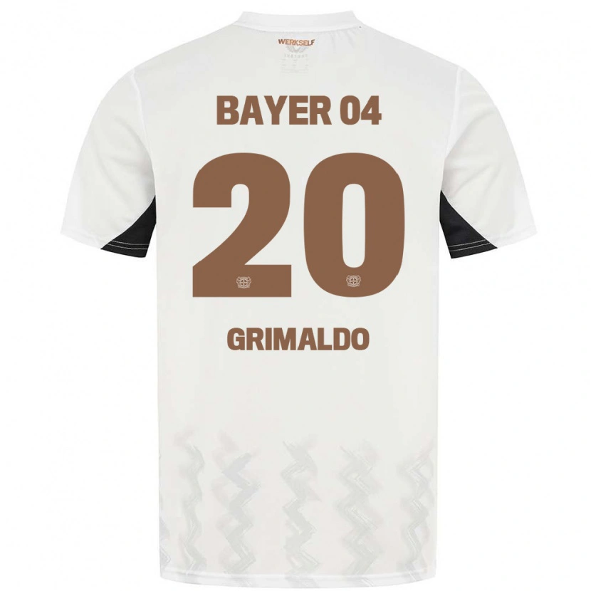 Danxen Barn Alejandro Grimaldo #20 Hvit Svart Bortetrøye Drakt Trøye 2024/25 Skjorter T-Skjorte